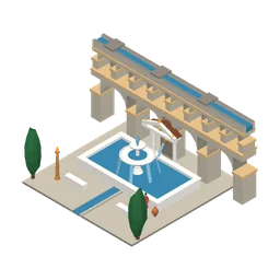 Aqueduct Fountain, a low-poly services building from Erapolis