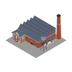 Factory, a low-poly industry building from Erapolis