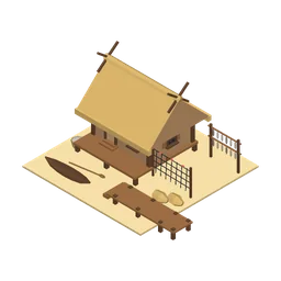 Fishing Hut, a low-poly food building from Erapolis