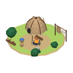 Forager's Camp, a low-poly food building from Erapolis