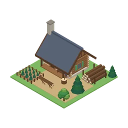 Forester's Lodge, a low-poly industry building from Erapolis