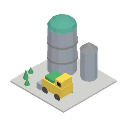 Harvester Silo, a low-poly decor building from Erapolis