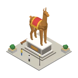Giant Llama, a low-poly decor building from Erapolis