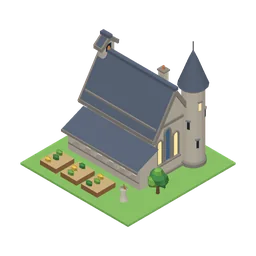 Scriptorium, a low-poly knowledge building from Erapolis