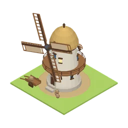 Windmill, a low-poly food building from Erapolis
