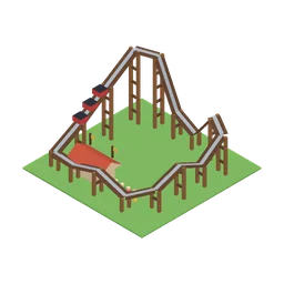 Timber Coaster, a low-poly decor building from Erapolis